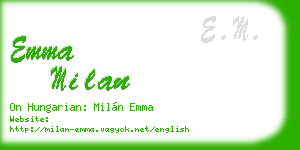 emma milan business card