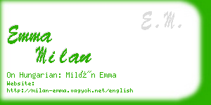 emma milan business card